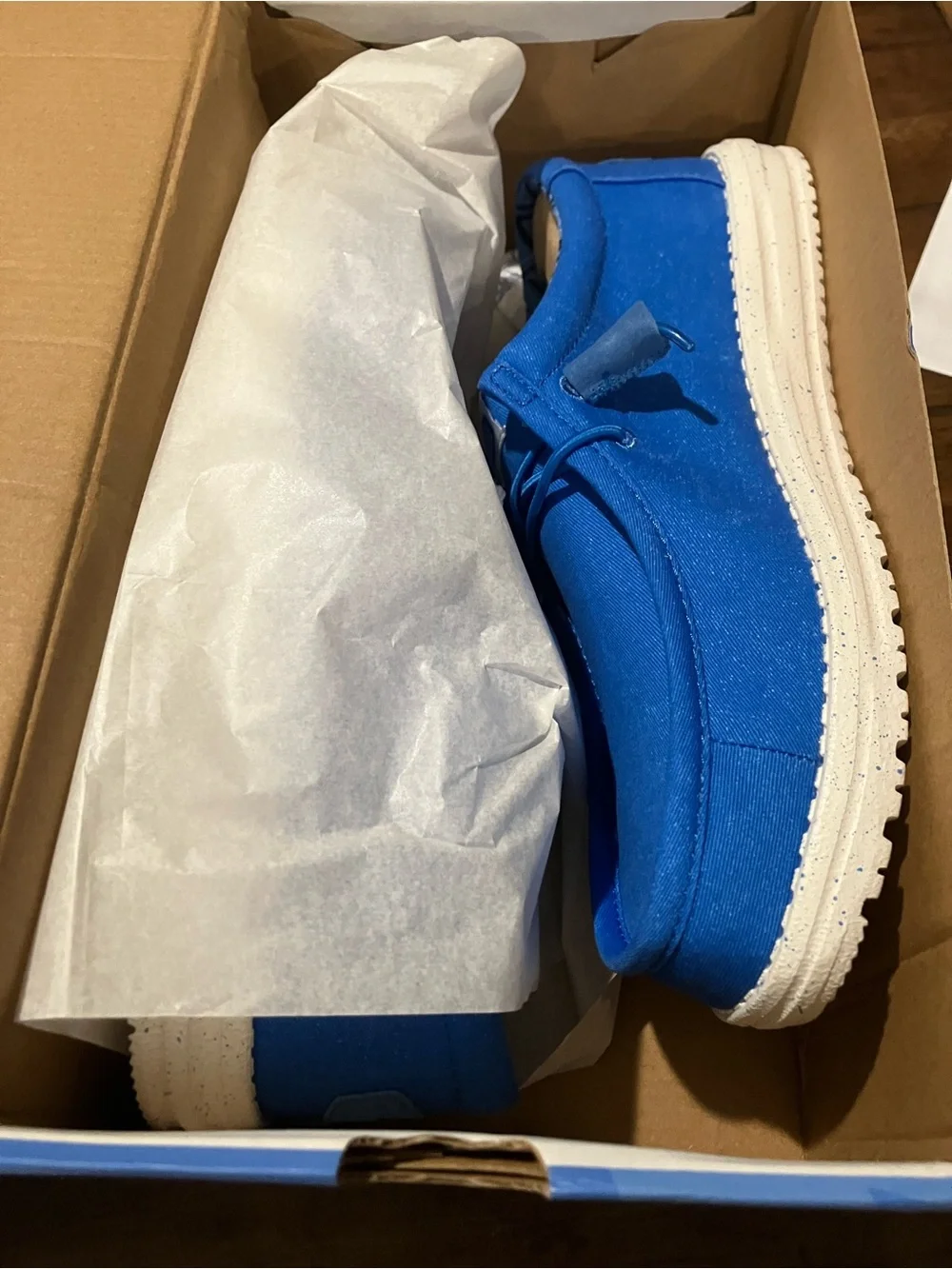 Hey Dude Wally Canvas Slip-On Shoes - Royal Blue Sz 8